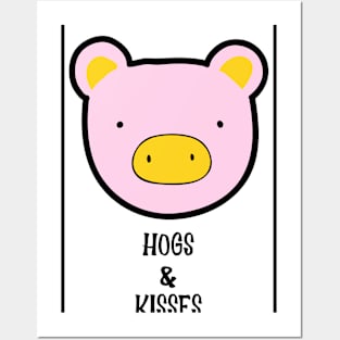 Valentines Day Hogs & Kisses Posters and Art